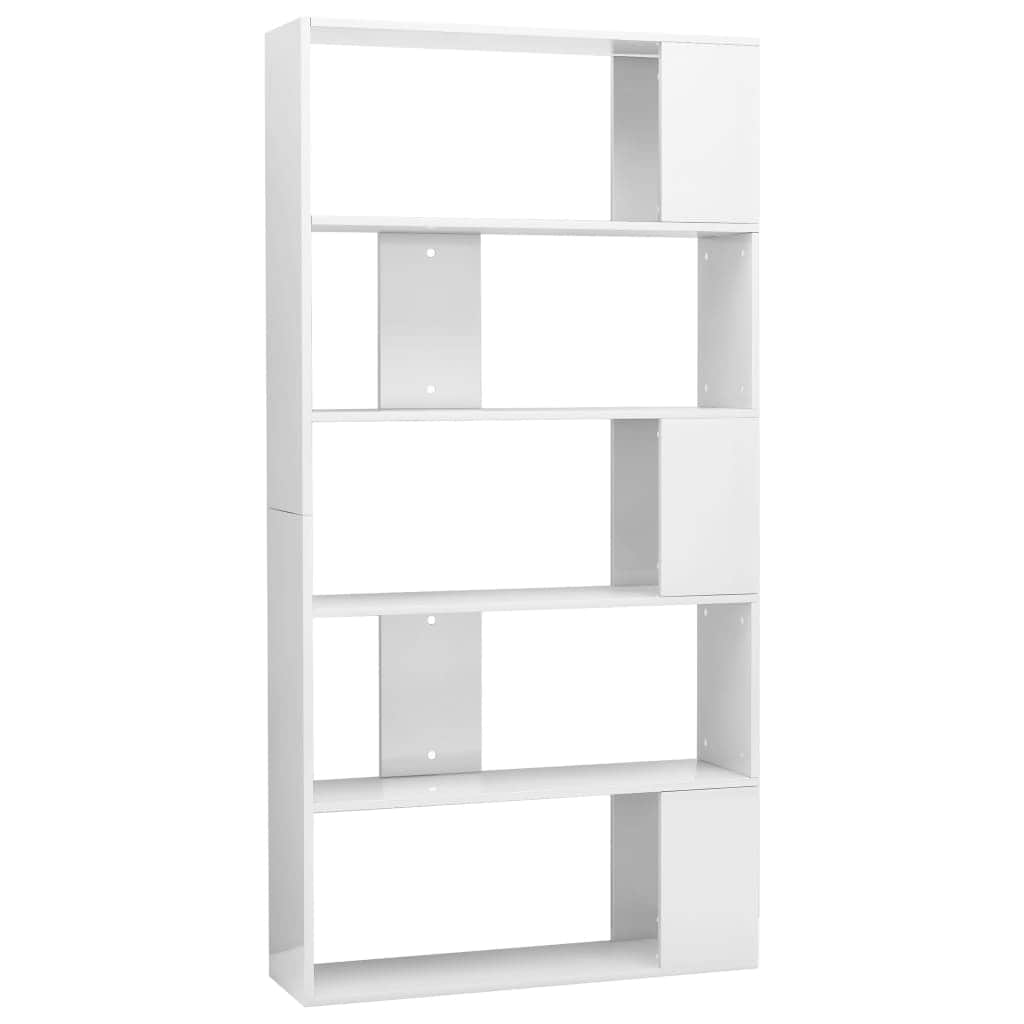 Book Cabinet/Room Divider  High Gloss White Chipboard