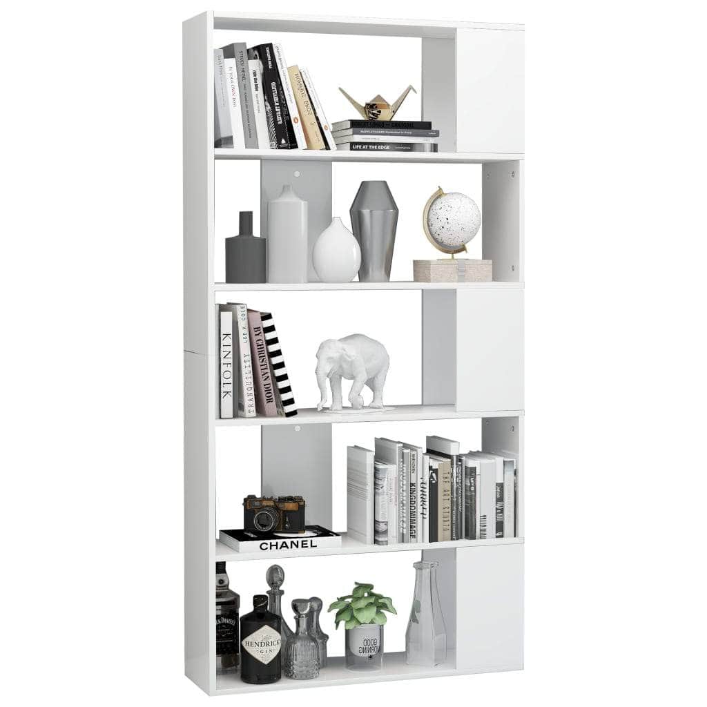 Book Cabinet/Room Divider  High Gloss White Chipboard