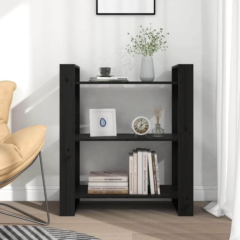 Book Cabinet/Room Divider White/Black/Brown/Natural Solid Wood Pine