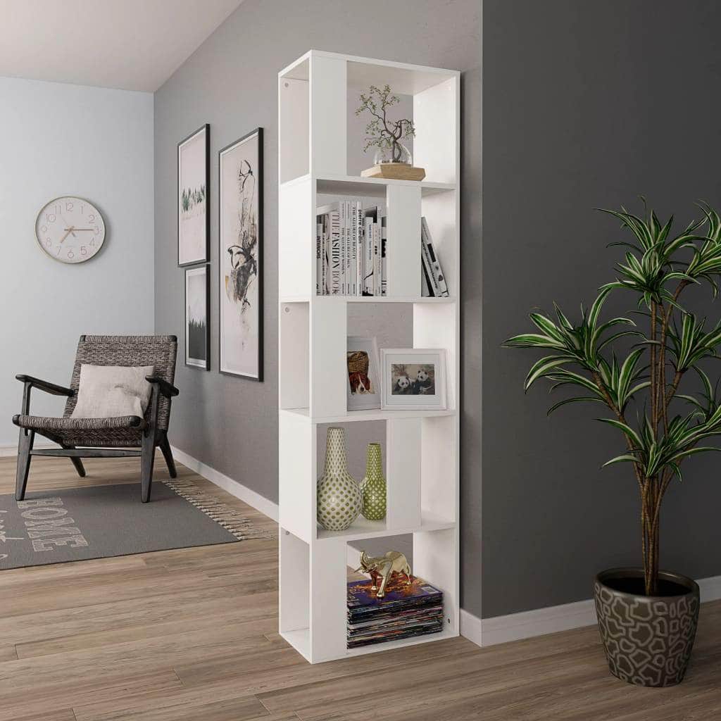 Book  Cabinet/Room Divider White Chipboard