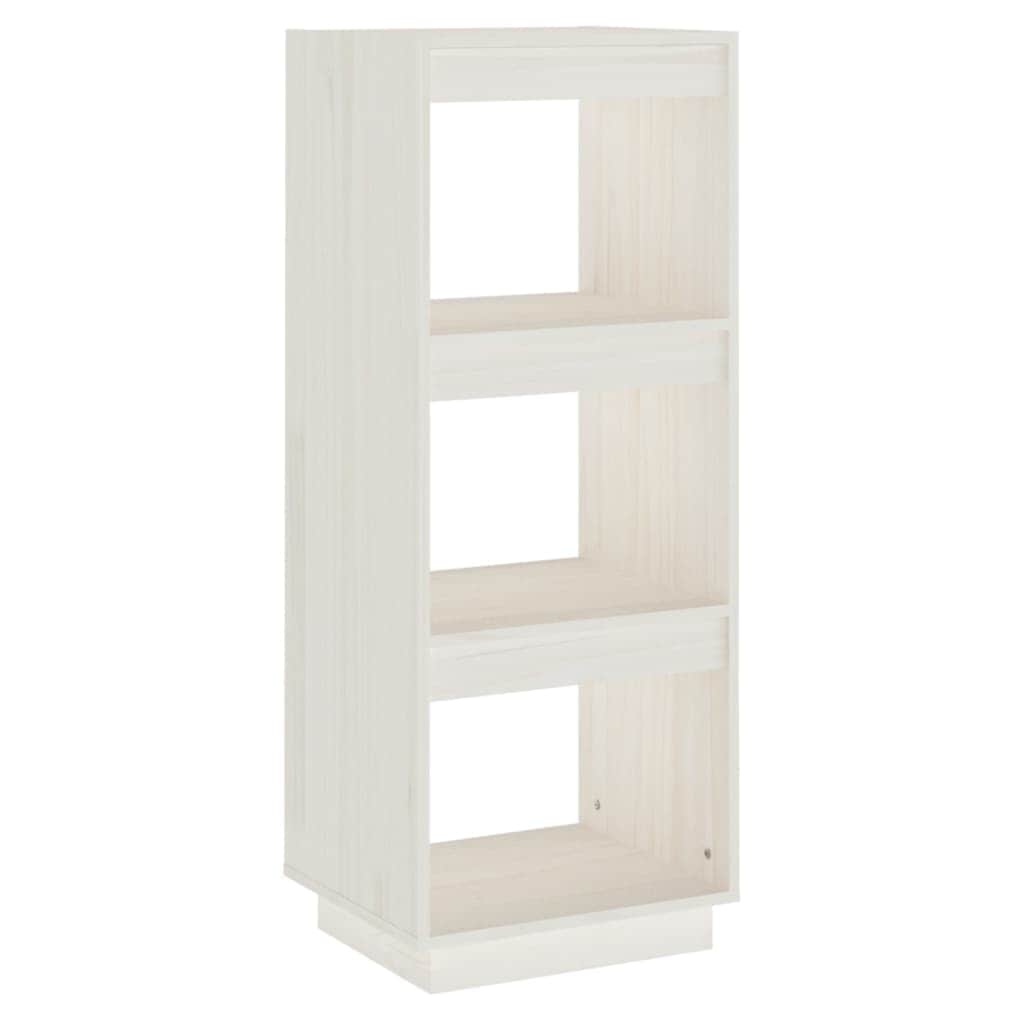 Book Cabinet/Room Divider White Solid Pinewood