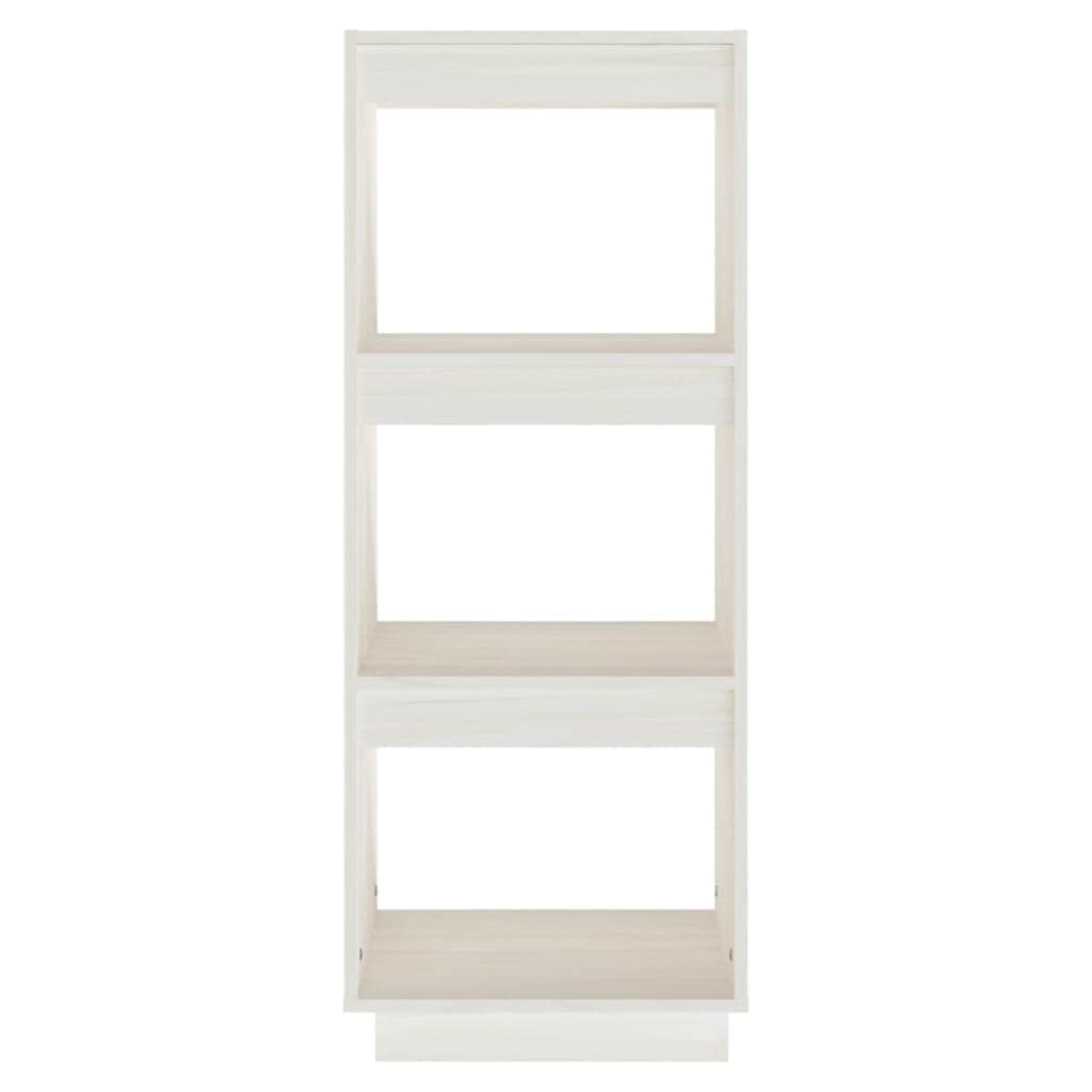 Book Cabinet/Room Divider White Solid Pinewood