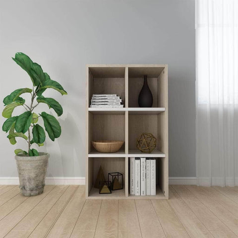 Book Cabinet/Sideboard White and Sonoma Oak  Chipboard
