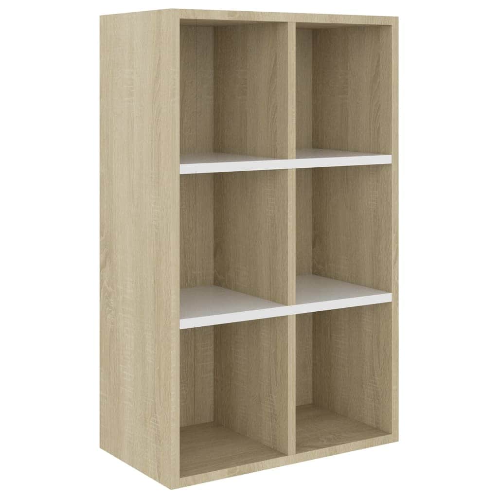 Book Cabinet/Sideboard White and Sonoma Oak  Chipboard