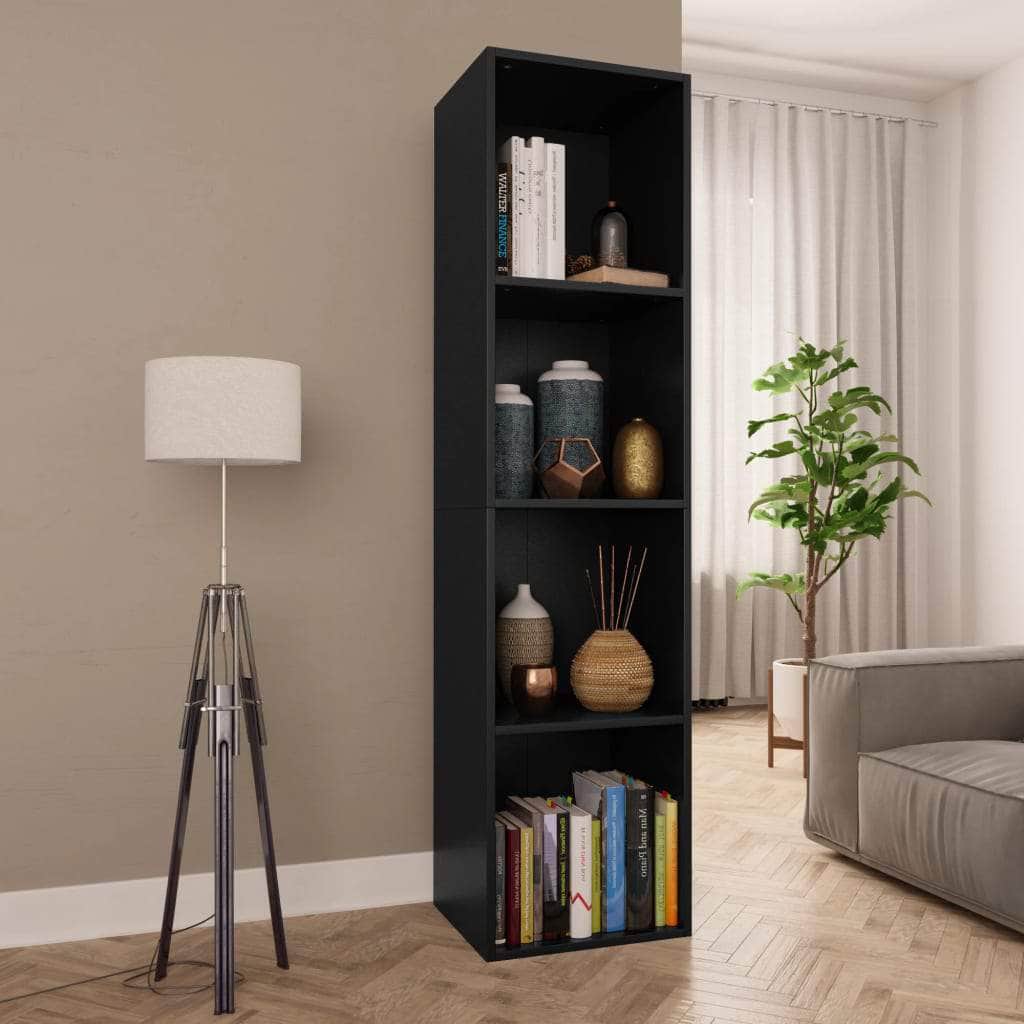 Book Cabinet/TV Cabinet  Black Chipboard