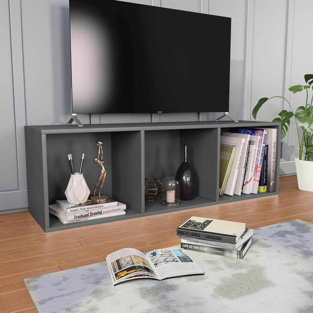 Book Cabinet/TV Cabinet Grey Chipboard