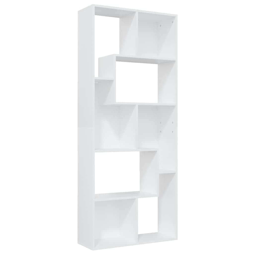 Book Cabinet White Engineered Wood