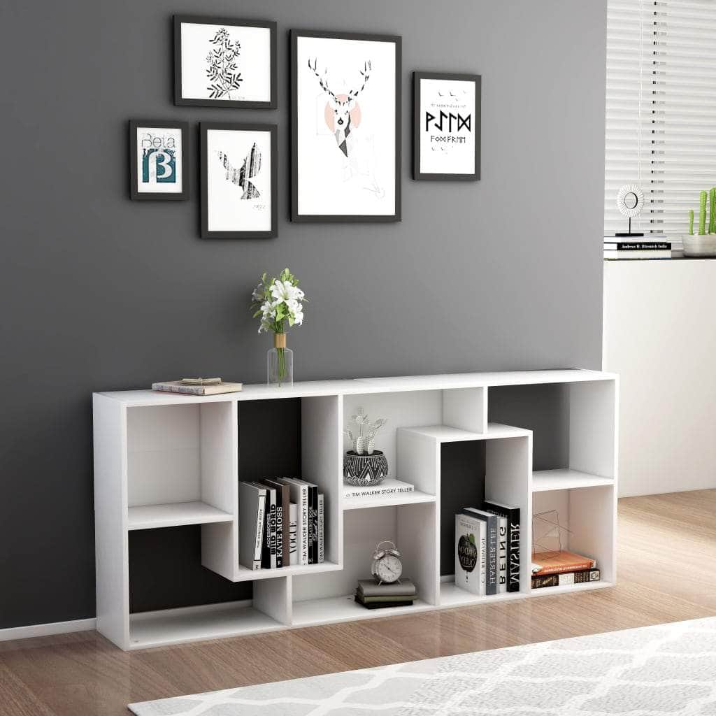 Book Cabinet White Engineered Wood