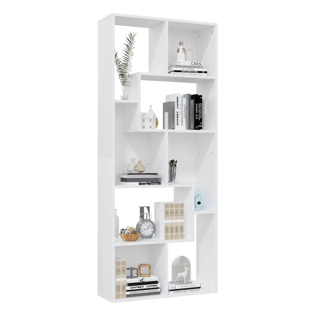 Book Cabinet White Engineered Wood