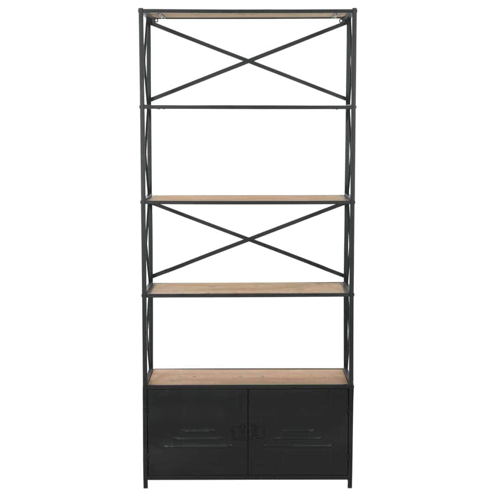 Bookcase Solid Firwood & Steel