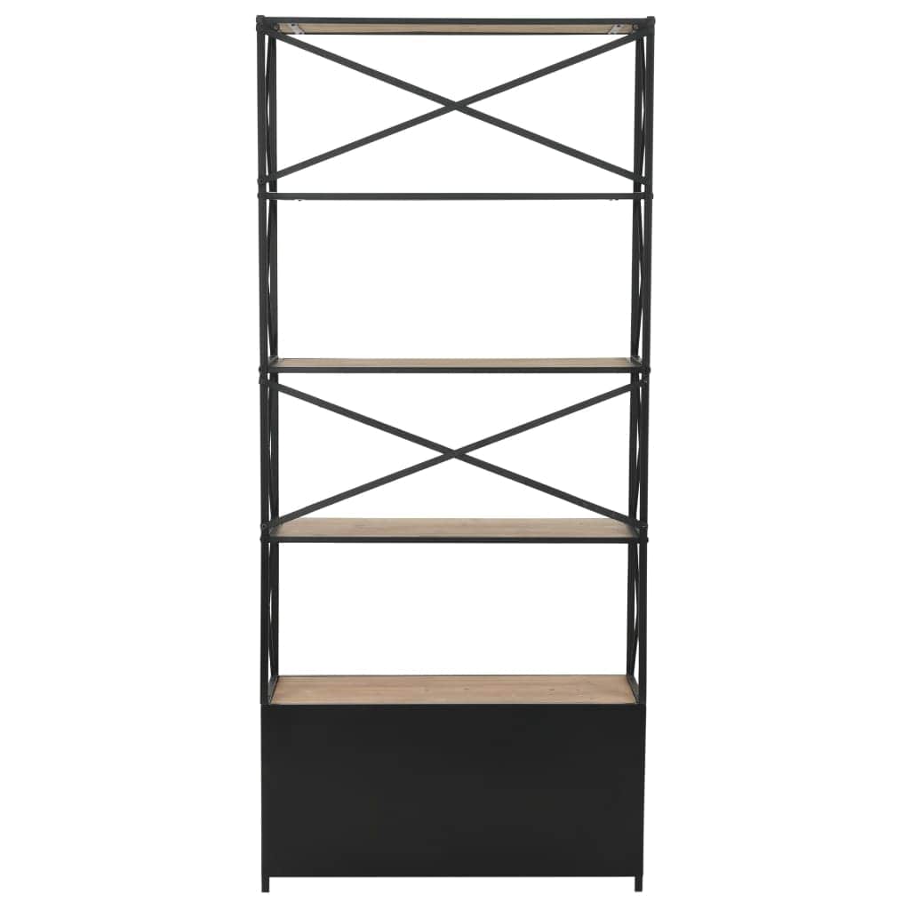 Bookcase Solid Firwood & Steel