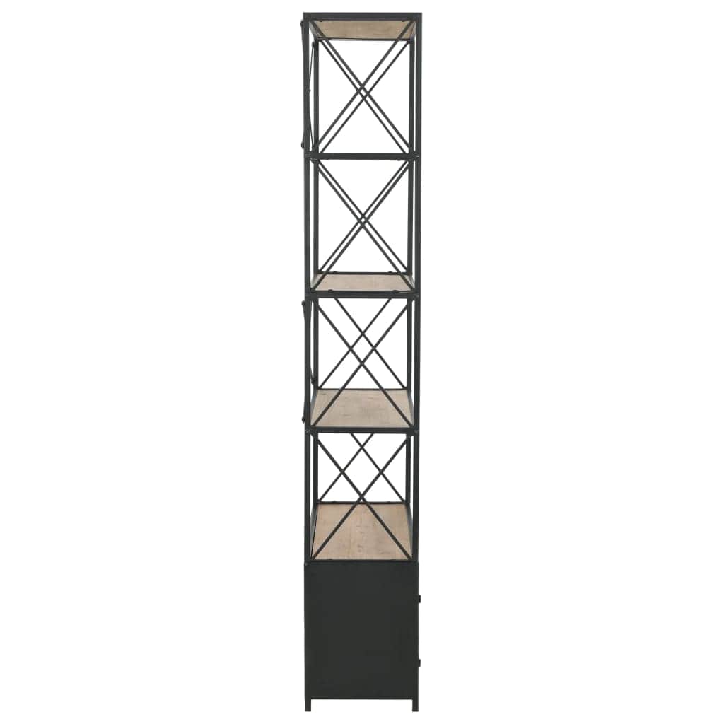 Bookcase Solid Firwood & Steel