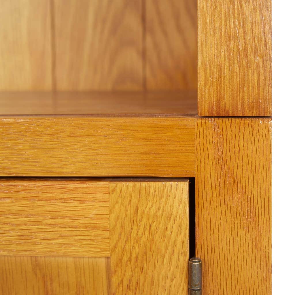 Bookcase with 2 Doors Solid Oak Wood