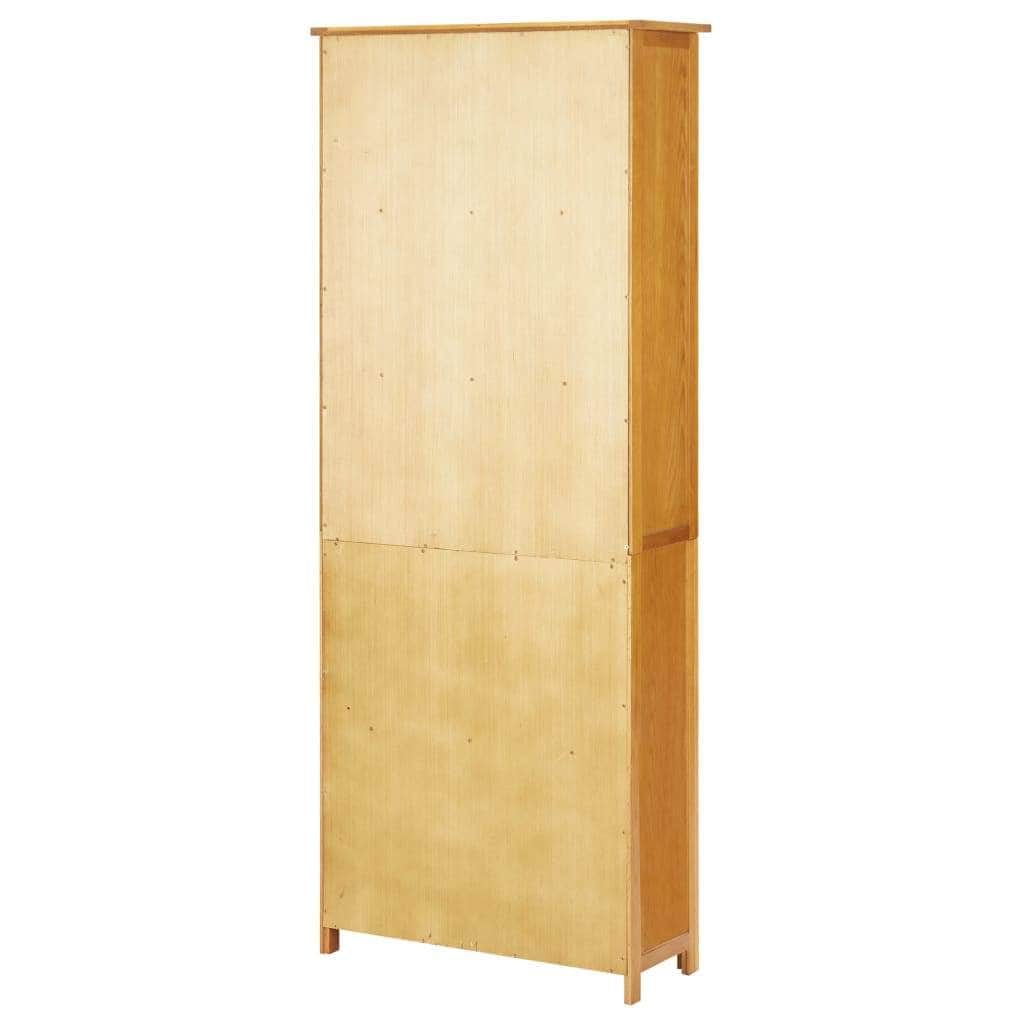 Bookcase with 2 Doors Solid Oak Wood