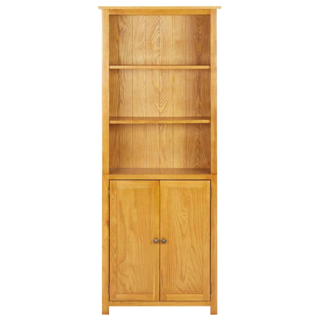 Bookcase with 2 Doors Solid Oak Wood