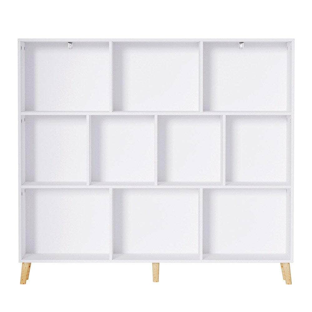 Bookshelf 3 Tiers 10 Cubes - Cora White