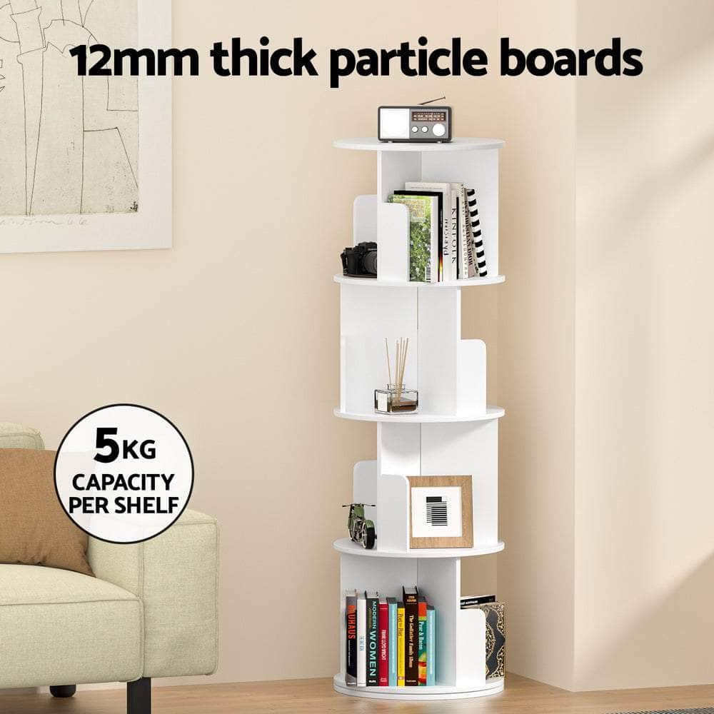 Bookshelf 4 Tiers Edie White | Bookcases & Shelves