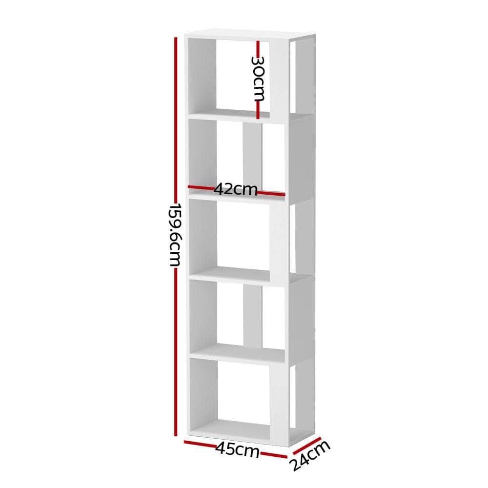 Bookcases & Shelves - Bookshelf 5 Tiers - Lina White