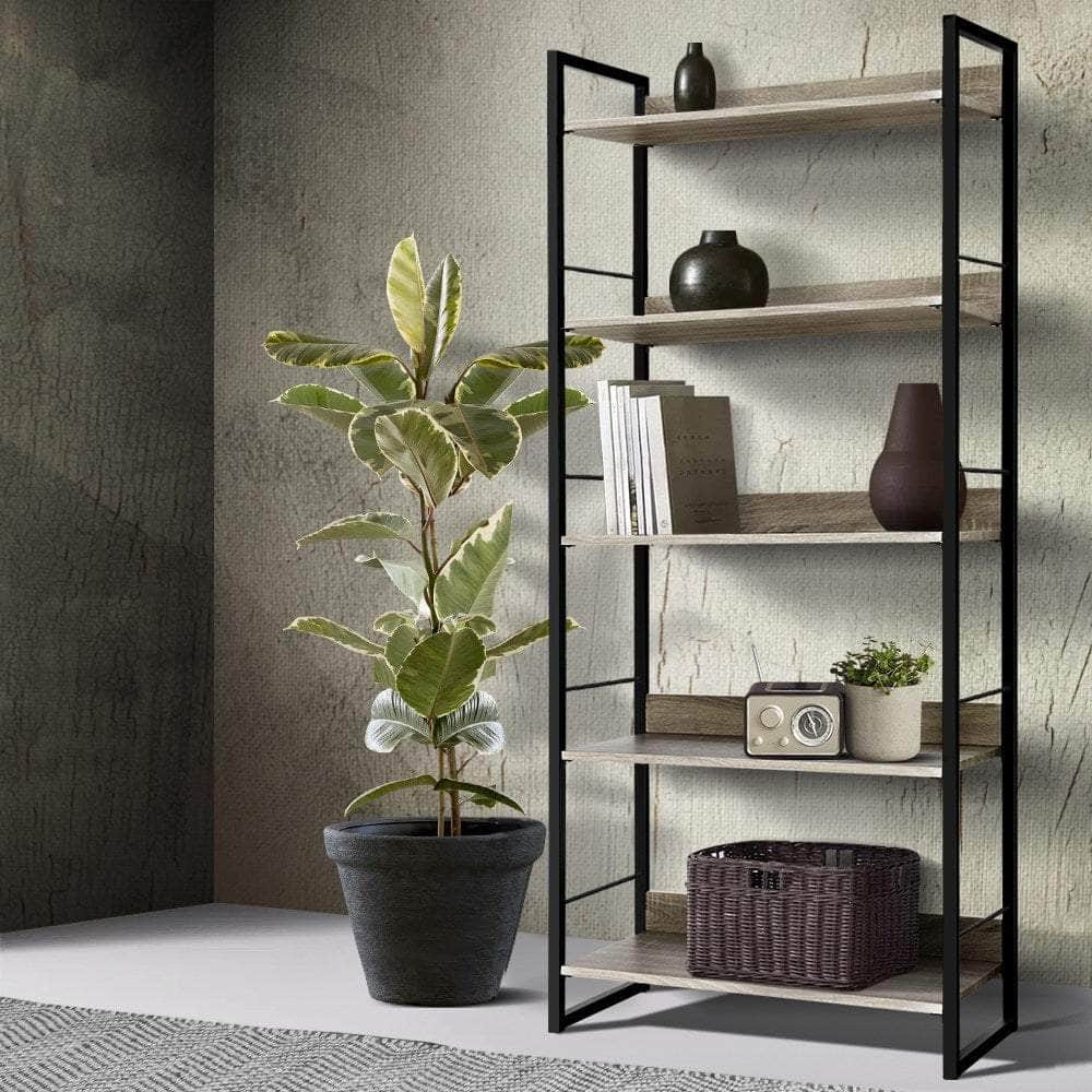 Bookshelf 5 Tiers - Noe Black And Oak