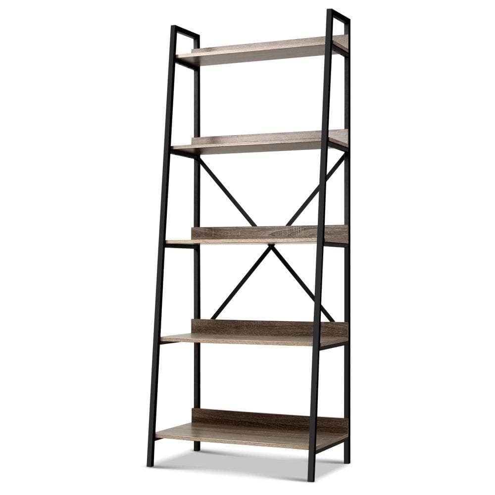 Bookshelf 5 Tiers - Nor Black And Oak