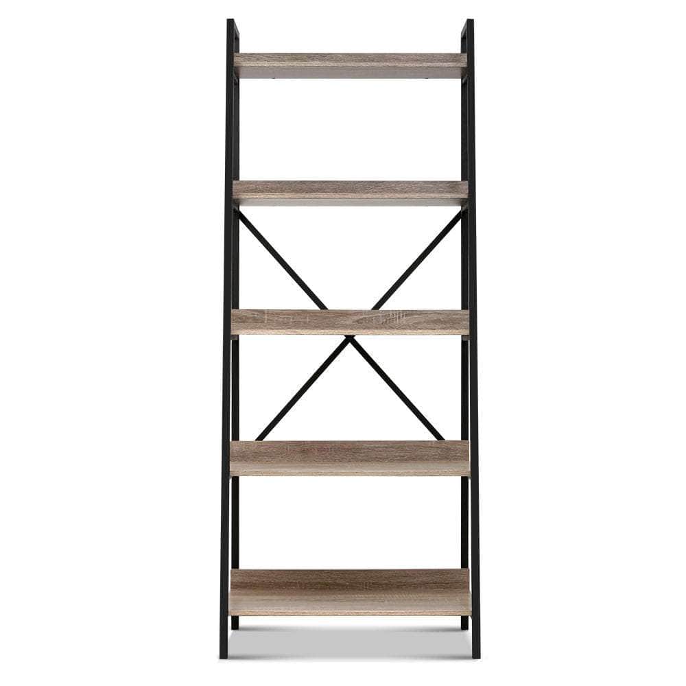 Bookshelf 5 Tiers - Nor Black And Oak