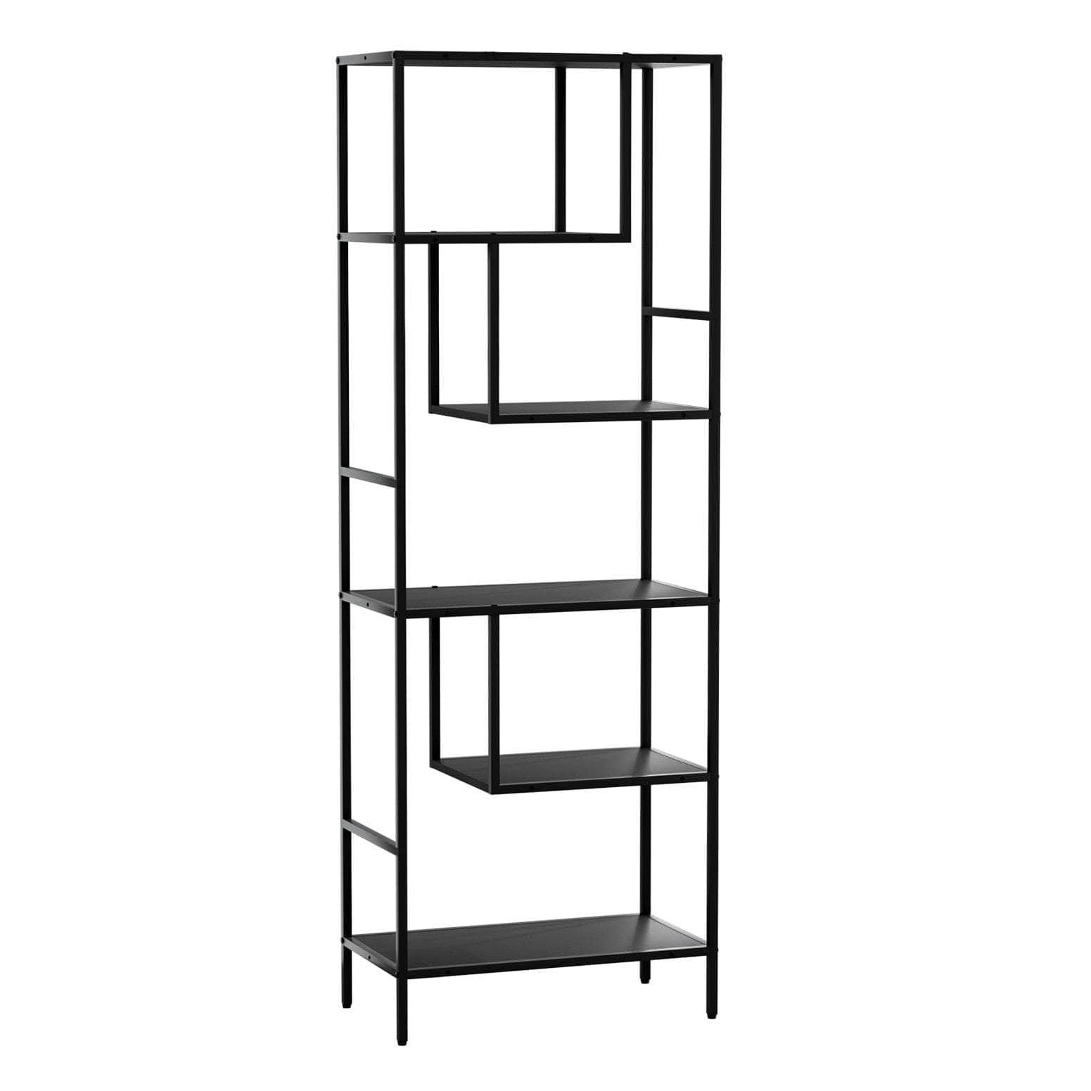 Bookshelf 5 Tiers Rhys Black, Bookcases & Shelves