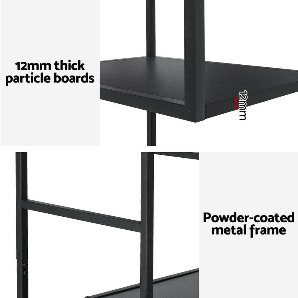 Bookshelf 5 Tiers Rhys Black with Bookcases & Shelves