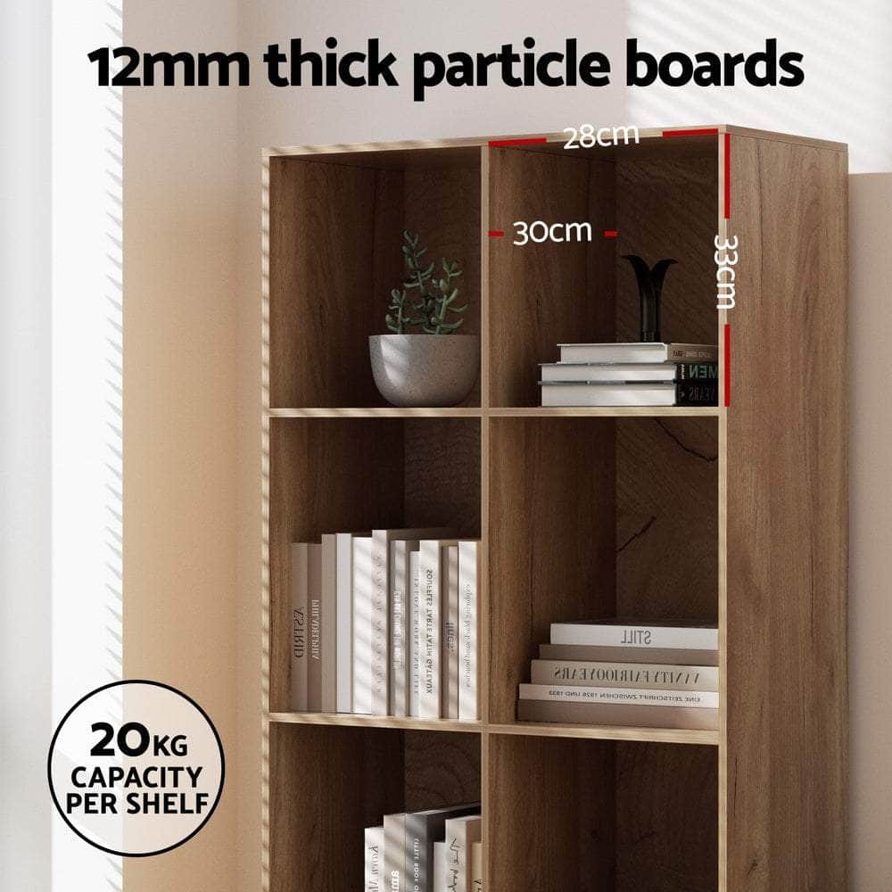 Bookshelf Bookcase 4 Tiers LEOR Walnut, Walnut colour