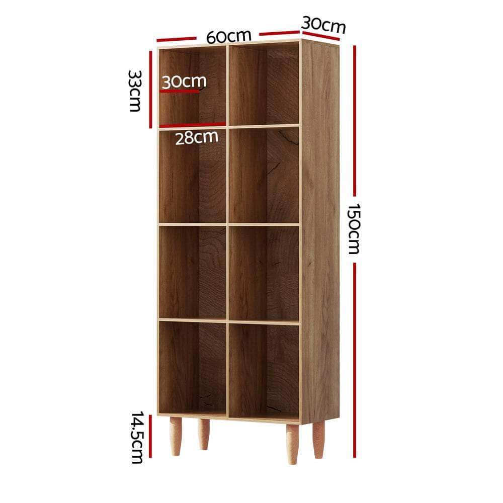 Bookshelf Bookcase 4 Tiers LEOR Walnut | Bookcases & Shelves