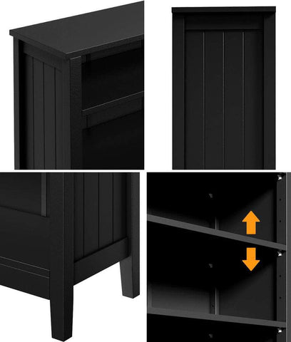 Bookshelf Bookcase Display Shelf 5-Tier Storage Cabinet Black