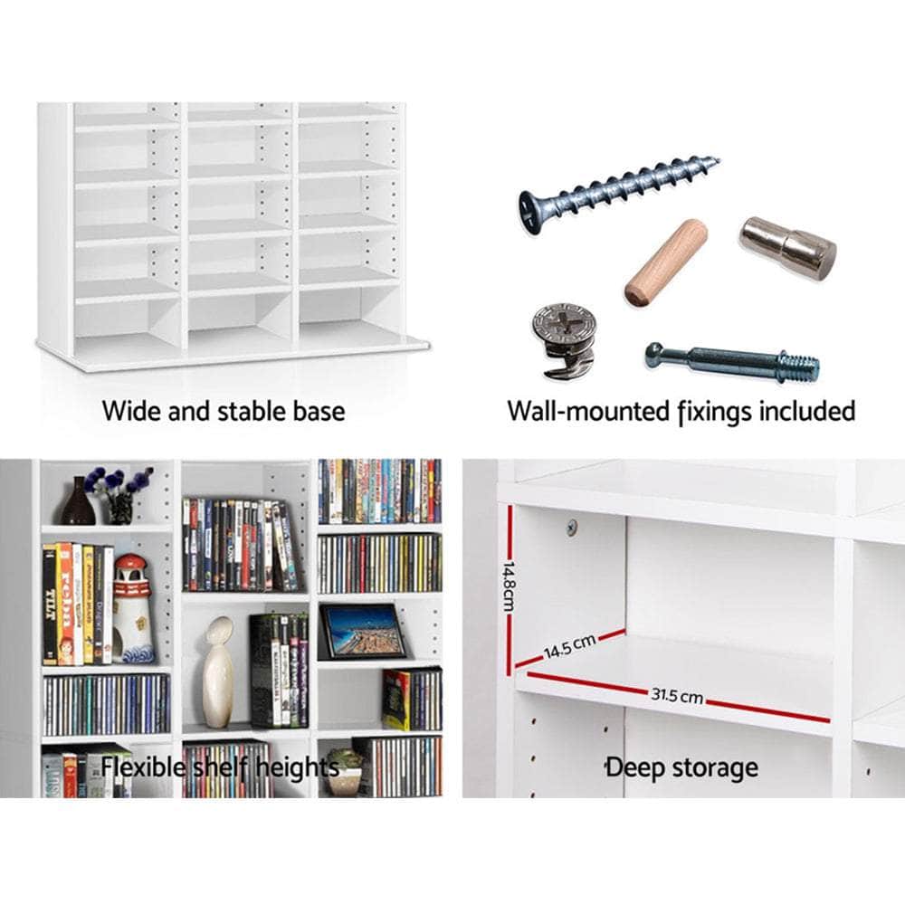 Bookshelf Cd Storage Rack - Bert White