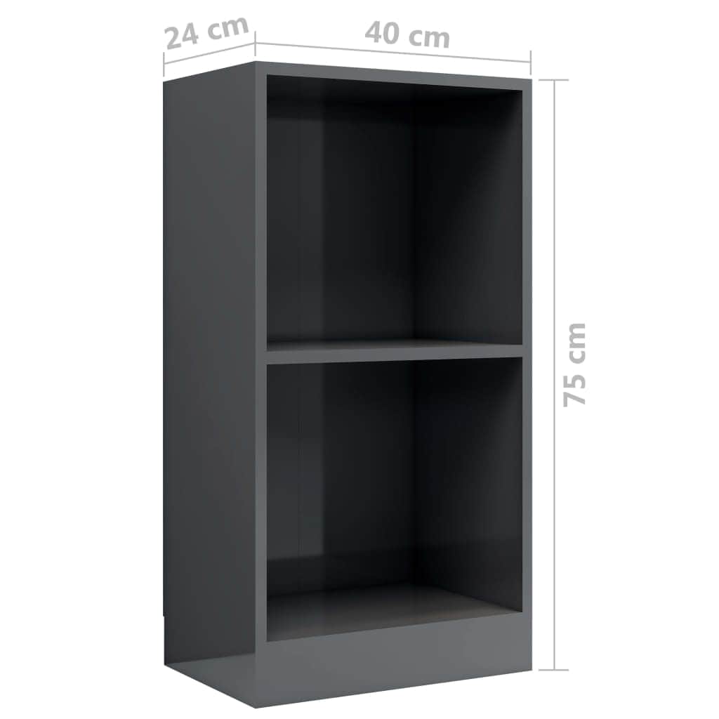 Bookshelf High Gloss Grey  Chipboard