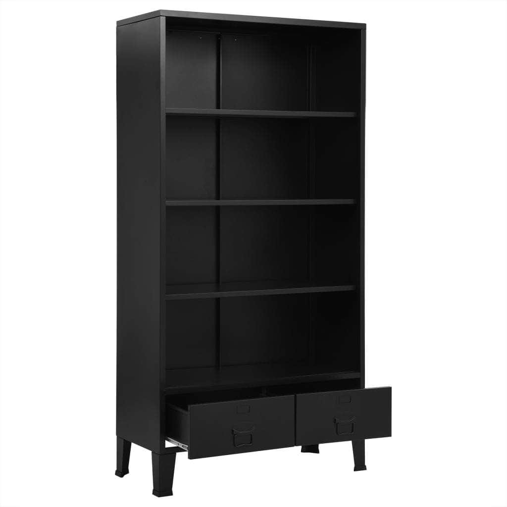 Bookshelf Industrial Black Steel
