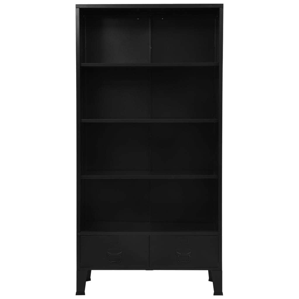Bookshelf Industrial Black Steel
