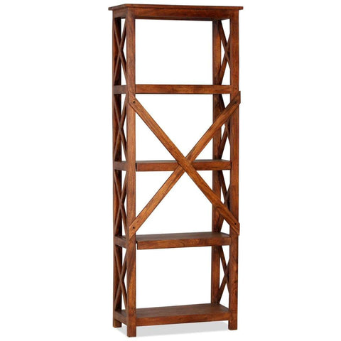 Bookshelf Solid Acacia Wood Sheesham Finish