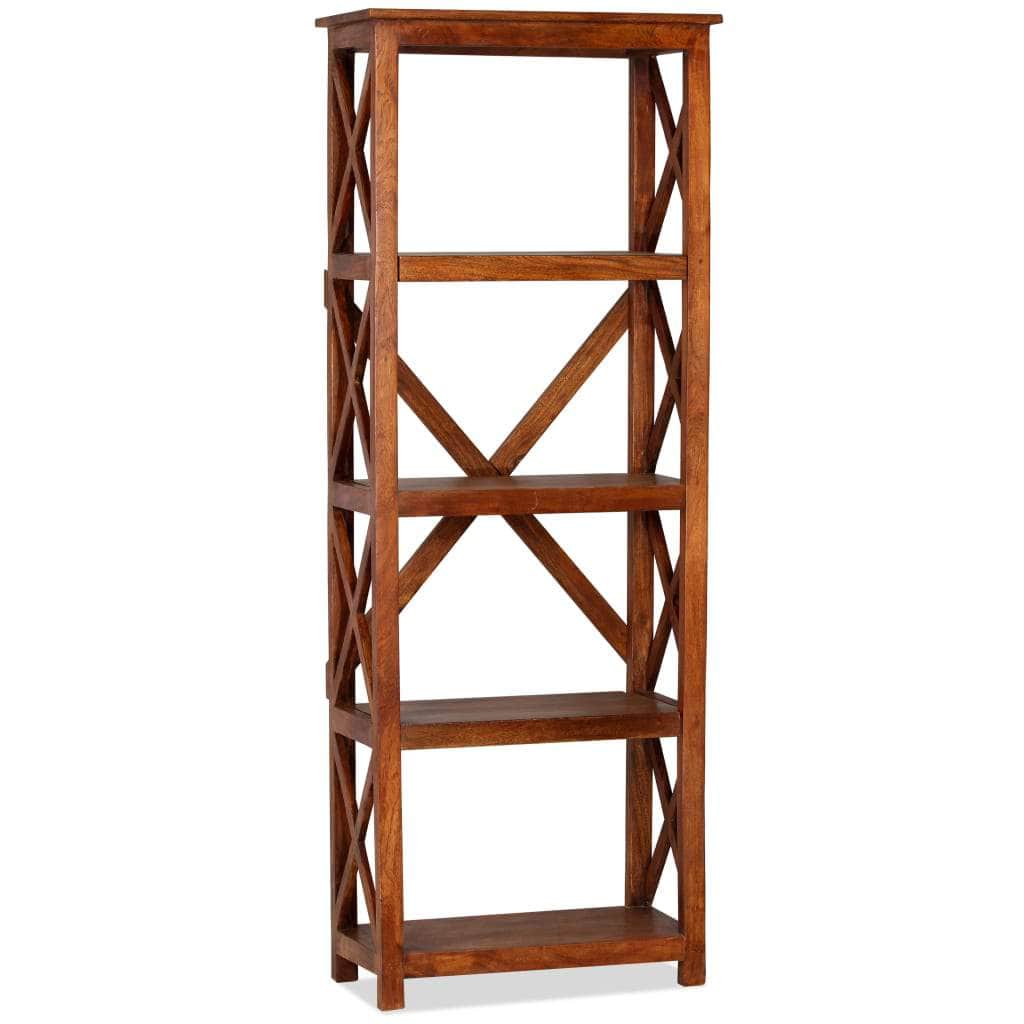 Bookshelf Solid Acacia Wood Sheesham Finish