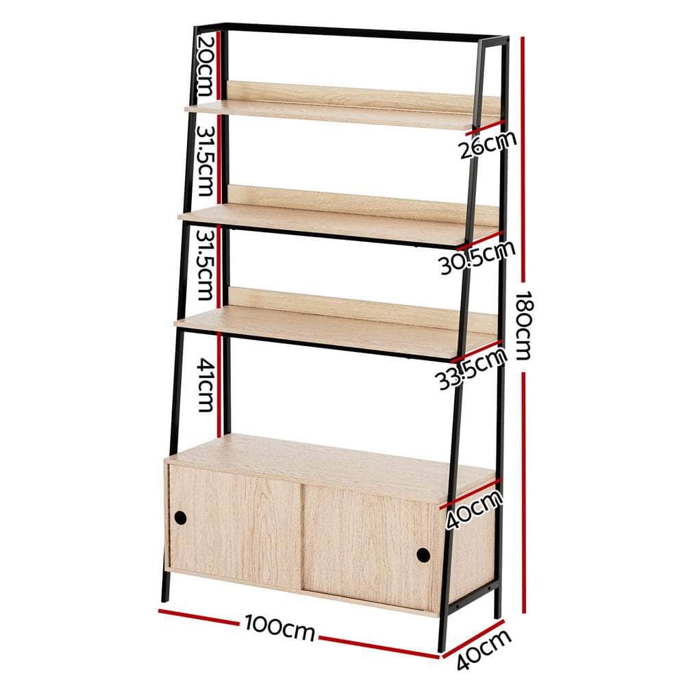 Bookshelf With Cabinet Mira Oak | Bookcases & Shelves