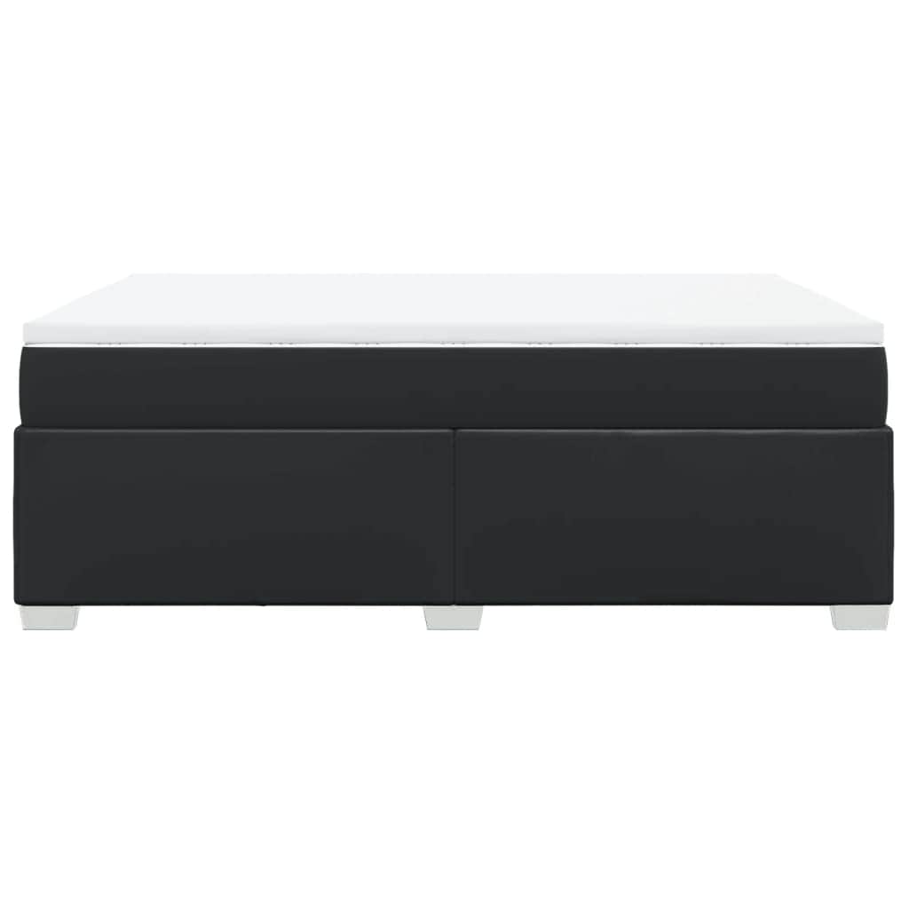 Box Spring Bed with Mattress Black Double