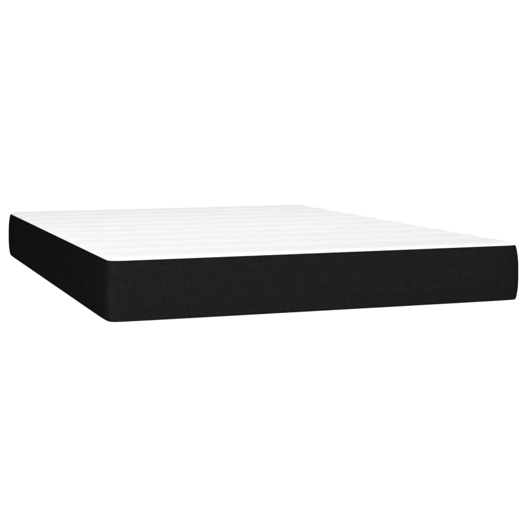 Box Spring Bed with Mattress Black Queen Size Fabric