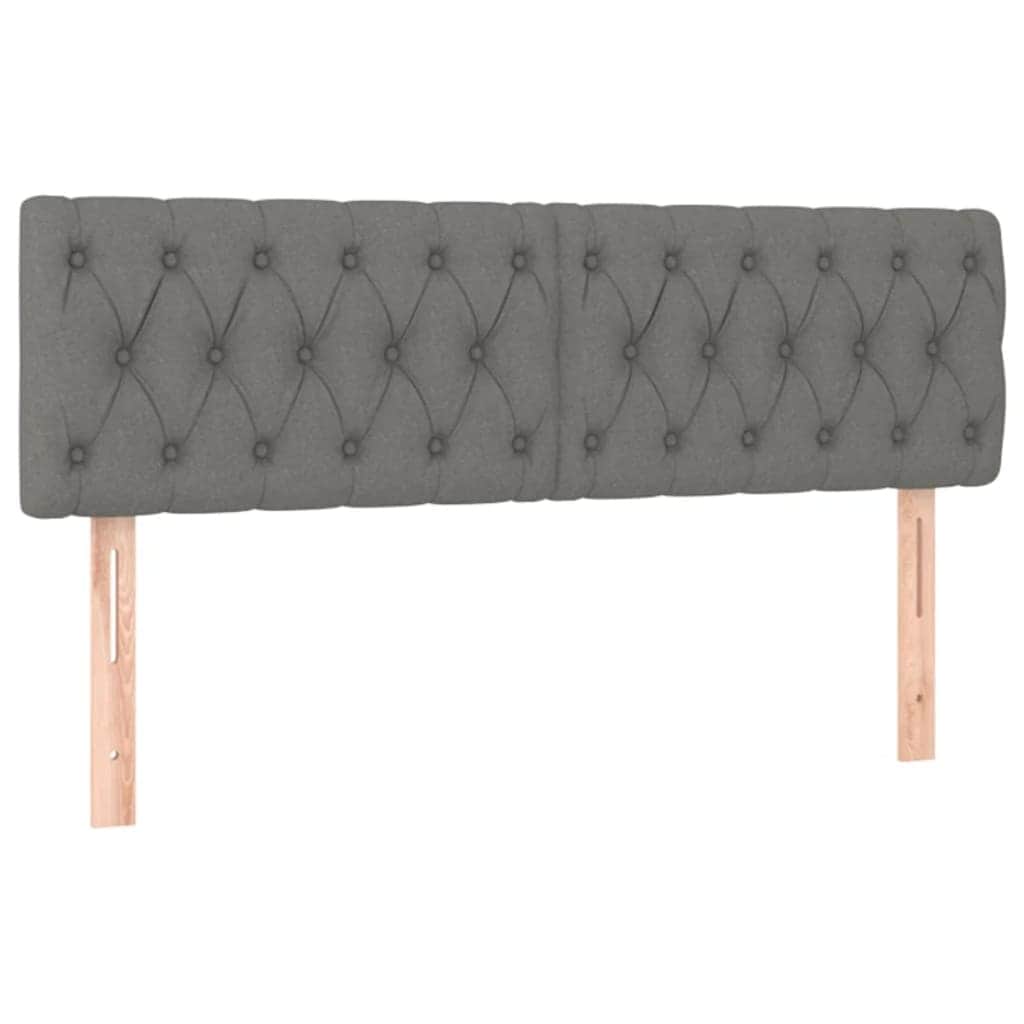 Box Spring Bed with Mattress Dark Grey Queen