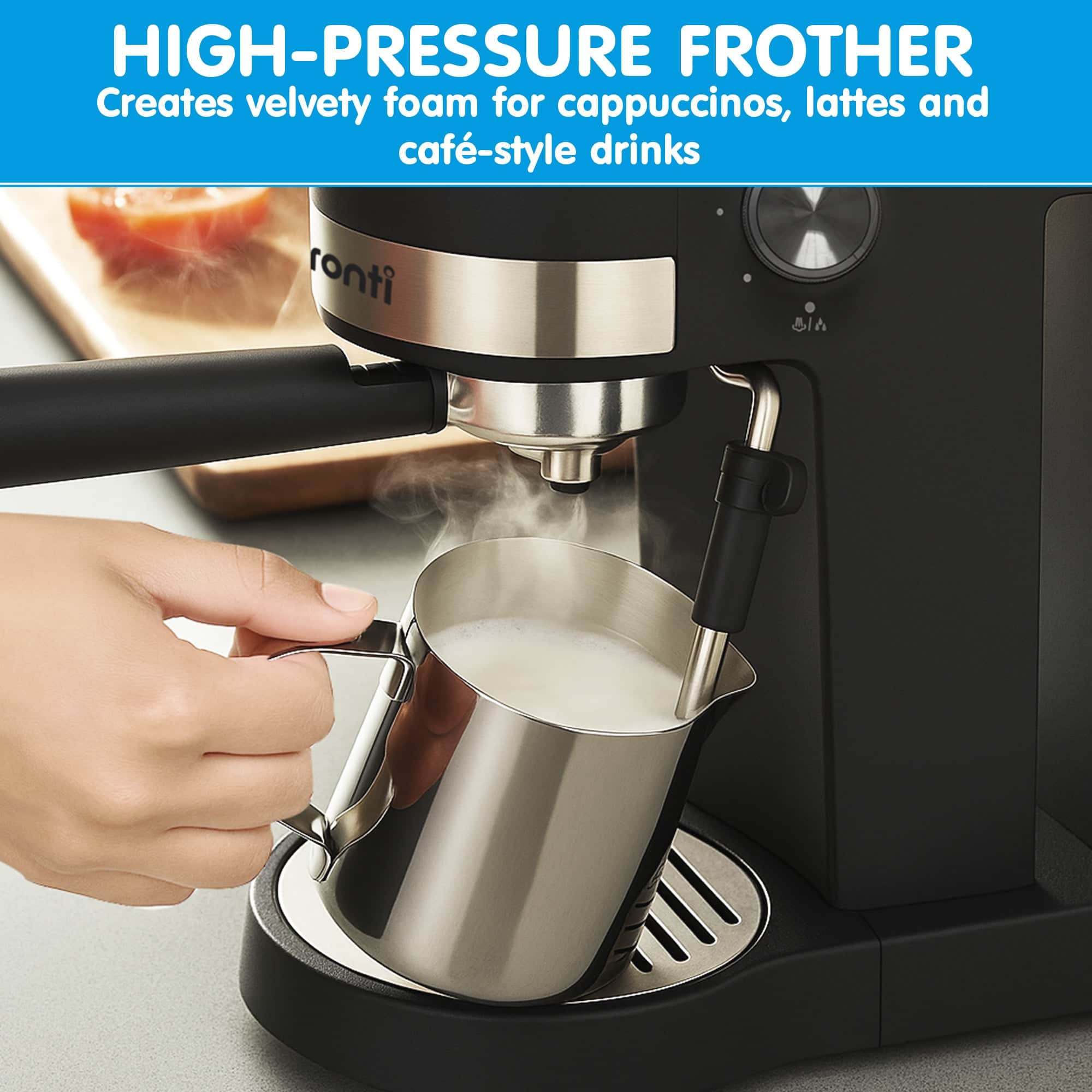 Breakfast Set White with Rose Gold Kettle, Toaster & 1.25L Espresso Machine