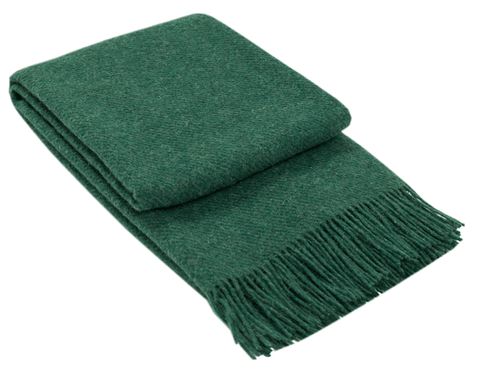Brighton Throw - 100% Nz Wool - Emerald