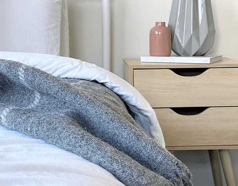Brighton Throw - 100% Nz Wool - Grey Striped