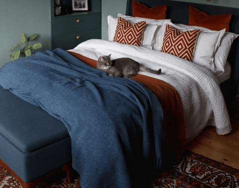 Brighton Throw - 100% Nz Wool - Navy