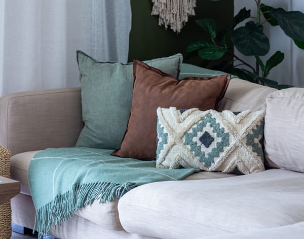 Blankets & Throws - Brighton Throw - 100% Nz Wool - Sage Striped