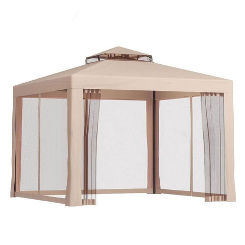 Brown Gazebo Marquee 3m Outdoor Event Tent with Mesh Wall