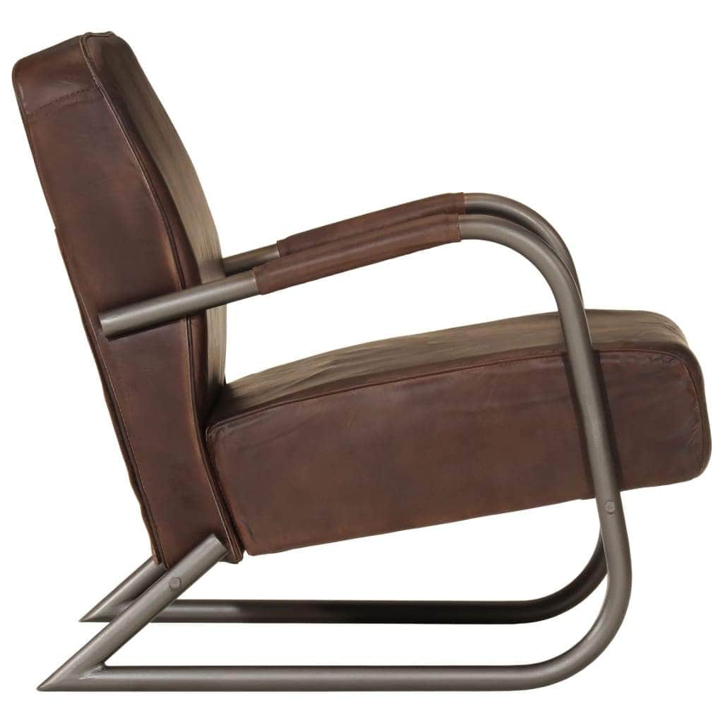 Brown Real Leather Sofa Chair