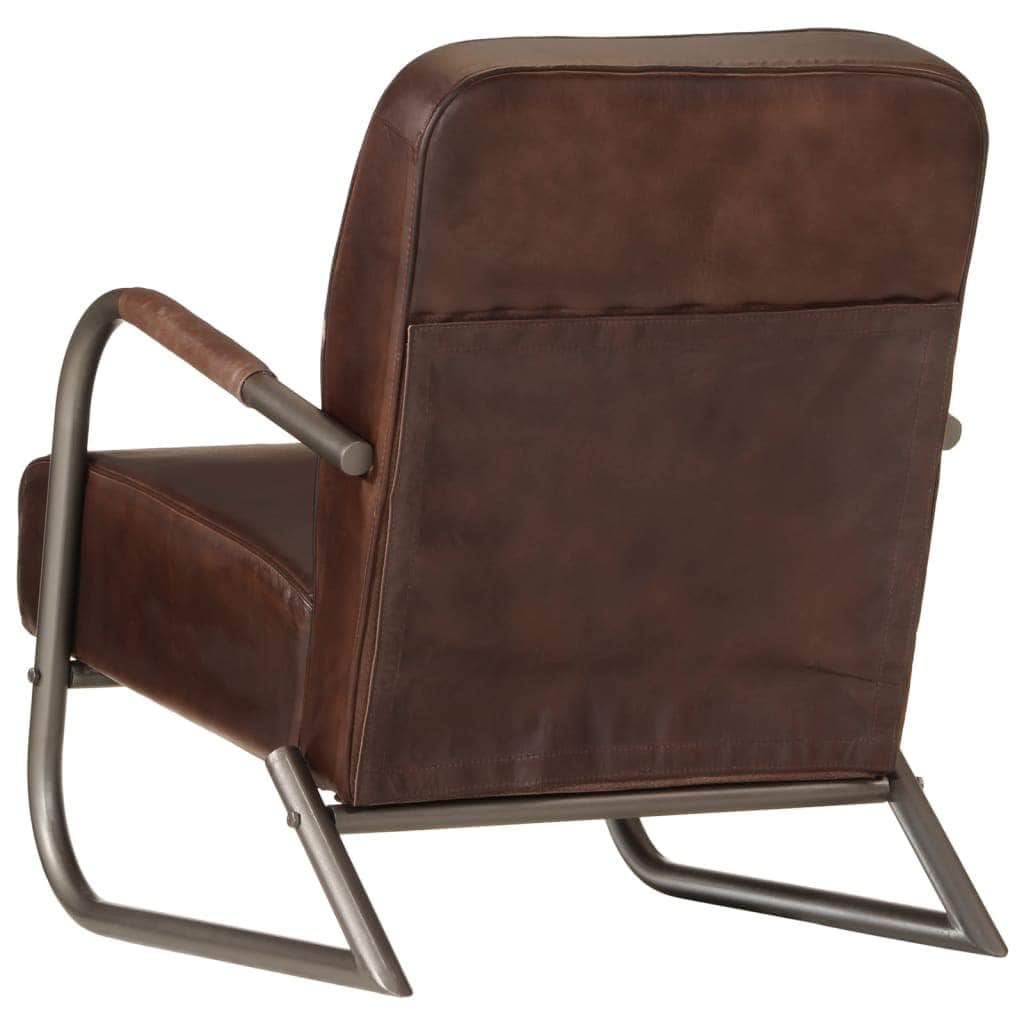 Brown Real Leather Sofa Chair