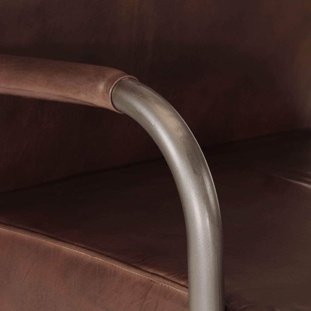 Brown Real Leather Sofa Chair