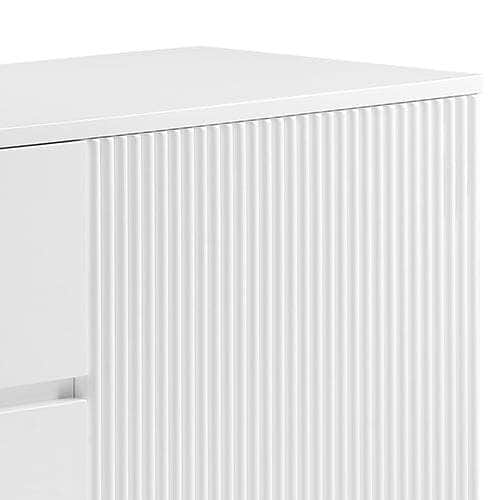 Buffet Ceramic Table Top Mdf Cabinet Storage Stainless Steel In White